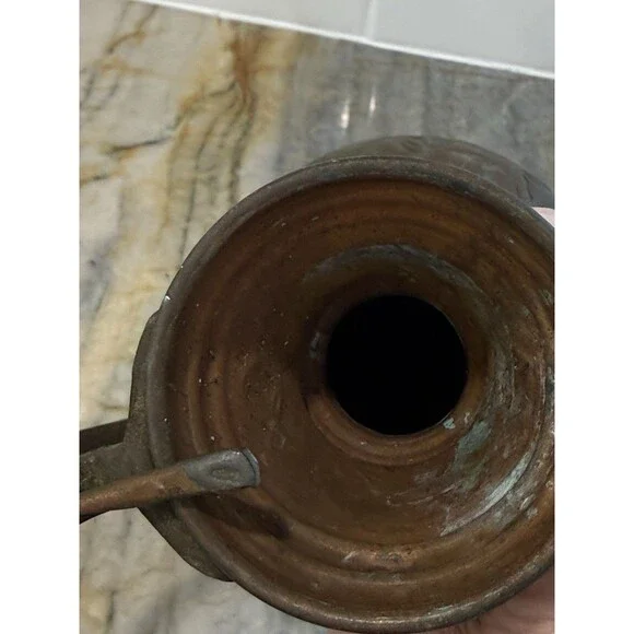 Antique Middle East Turkish Ottoman Or Middle Eastern Copper Jug Pitcher RARE - Picture 11 of 12